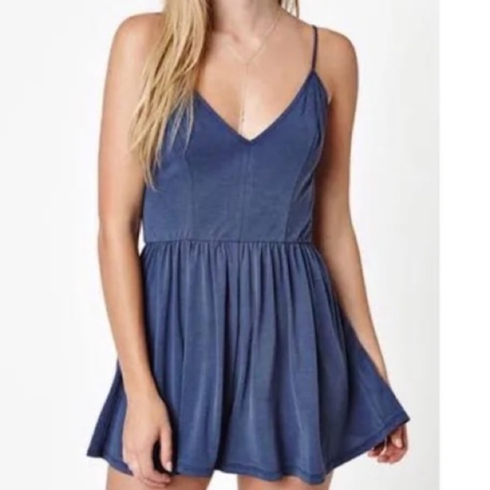LA Hearts Navy Strappy Romper